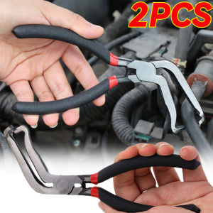 คีมตะขอนิรภัยรถยนต์2ชิ้นเครื่องมือซ่อมรถแยกท่อถังน้ำมันพกพาเส้นลวดน้ำมันเชื้อเพลิงตัดการเชื่อมต่อไฟฟ้า