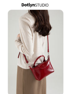 Dotlyn Retro Casual Oil Wax Leather Dumpling Bag Summer New Fashion Commuter Handbag Shoulder Bag Women Soft PU Leather