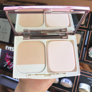 Qiaodi Shanghui Bright White Two-Tone Powder Cake: Dual-Color for Beginners Student-Friendly Long-Lasting Oil-Control Makeup