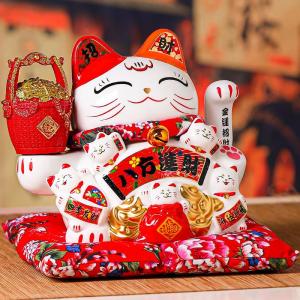 LIWAN | Good Luck Automatic Waving Fortune Cat Statue Ceramics