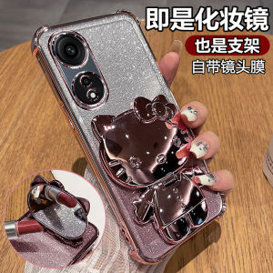 Oppo A1 pro Silicone Phone Case Full Cover with Airbag Anti-fall Soft Shell Transparent Female Model Stand Mirror New PHS Design