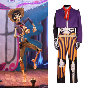 Day of the Dead Cosplay Costume Skeleton Suit Halloween Performance Dress up Clothes Movie Theme Adult Size Available