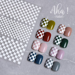 1pcs 5D 2024New English Retro Nail Stickers Japanese Luxury Relief Self Adhesive Slider Nail Art Decoration Decals Supplies DIY