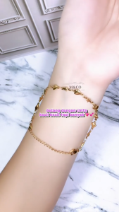 M&Co Jewelry - Gelang Titanium Love Bintang Kecil Keliling Rantai Gold Fashion Kekinian Korean Style
