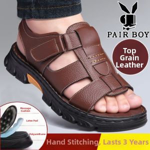 PAIR BOY | Summer Mens Genuine Leather Thick Sole Anti-slip Sandals