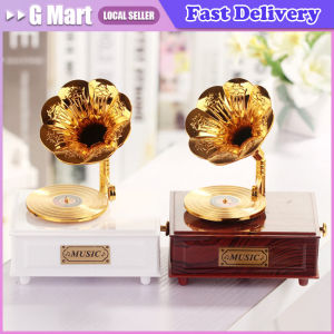 Retro Phonograph Model Ornament Music Box Creative Entrance Living Room Desktop Music Box Decoration Gift