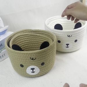 Cute Storage Baskets Rattan Woven Bedroom Household Decor Organizer Case Key Snacks Desktop Sundries Deposit Tidy Box Items