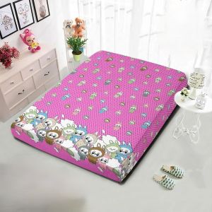 Sarung Kasur Busa Resleting Aesthetic Motif Square Gold Ukuran 90x200 dan 120x200 Bahan Polycina