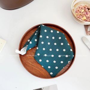 Pure Cotton Floral Print Small Square Towel Childrens Handkerchief Baby Sweat Wiping Cloth Art Fabric Cup Mat Tea Dining Pad