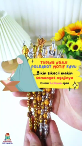 (1 Biji) Tuding Ngaji Polkadot Motif Kayu