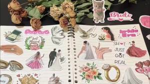 50PCS Wedding Season Sticker Wedding Stickers Bride Just Married DIY Stickers Scrapbooking Phone Luggage Skateboard Decals