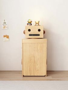 Household folding dining table dining side cabinet integrated space-saving dining table small apartment retractable new solid wood foot table