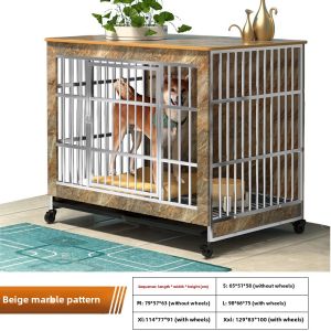 Stainless Steel Dog Crate Wooden For Home Indoor Large Dog with Toilet Small and Medium Dogs Pet Golden Retriever Labrador
