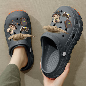 Mens Summer Outdoor Wear Anti-Slip Odor Resistant Wearable EVA Slip-On Slippers Comfortable Breathable Sporty Style Footwear