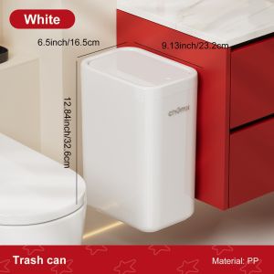 UFORU 2-in-1 Wall & Floor Trash Can Slim Gap Space Saver Wide Mouth Waste Bin for Kitchen Living Room Bathroom
