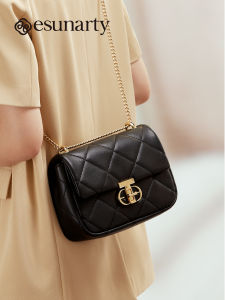 Fashionable Diamond Pattern Leather Chain Bag Womens Single Shoulder Underarm Bag 2025 New Style Versatile Crossbody Small Square Bag