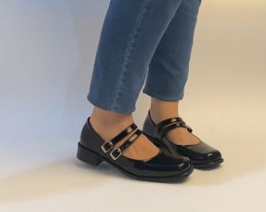 SEPATU KERJA WANITA BIG SIZE 42 WARNA HITAM BAHAN KULIT SYNTHETIC HAK TAHU 5 CM
