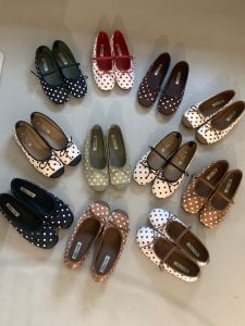 Vintage Dots Mary Jane Ballet Flats Womens Shoe Spring