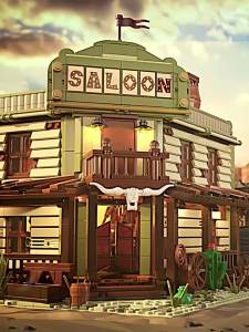 Funwhole | Challenging Large Scale Western Theme Building Toy With Lights
