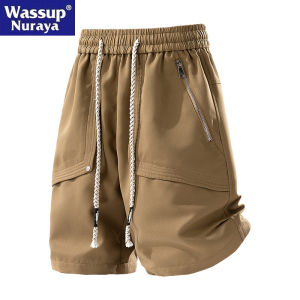 Quần Short Công Sở Nam Dáng Rộng Phong Cách Mỹ WASSUP Nuraya Quần Dài Năm Điểm Thường Ngày Mùa Hè Quần Ống Rộng