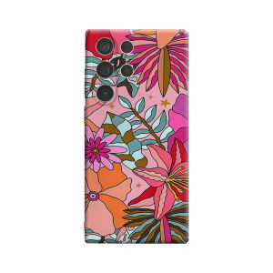 Potdemiel | Boho Tropical Floral Phone Case for Samsung Galaxy S26 S25 Ultra S24 S23 Ultra Plus Shockproof Double Layer Tough Back Cover