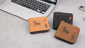 EchoBliss กระเป๋าสตางค์ซิปผู้ชายสไตล์ยุโรปและอเมริกาย้อนยุคลายม้าลายนูนกระเป๋าใส่บัตรขยายกระเป๋าใส่เหรียญ