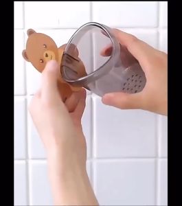 แก้วใส่แปรงสีฟันหมี ที่ใส่แปรงสีฟัน ทีแขวนของ ลายหมีน้อย ที่วางยาสีฟัน ที่เก็บแปรงสีฟัน กล่องเก็บอุปกรณ์ในห้องน้้ำ