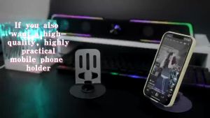 AUKKI ขาตั้งโทรศัพท์ แบบพกพาหมุนได ้ 360องศา ผู้ถือโทรศัพท์มือถือ แท็บเล็ตยืน โลหะอลูมิเนียมขาตั ้พับได ้