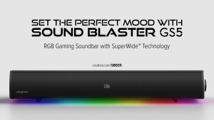 CREATIVE SPEAKER Sound Blaster GS5 ลำโพงเกมมิ่งซาวด์บาร์พร้อมไฟ RGB พลังเสียง SuperWide™ technology