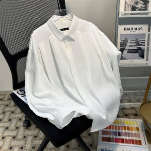 Casual Long Sleeve Shirt Mens Loose Fit CleanFit Collar Pleated Leisure Shirt New Chinese Style High End Sensation Spring Autumn