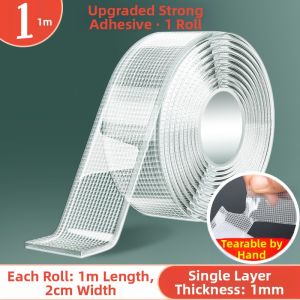 deli | Grid Nano Double-sided Tape High Adhesion Cloth-based Tape Waterproof Car Use No Residue