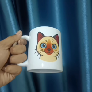 แก้วเซรามิคลายแมววิเชียรมาศ แก้วMUG ขนาด11ออนซ์ แก้วเซรามิคเกรดA