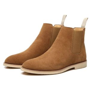Banchugw Men Boots  Retro Suede Genuine Leather Chelsea Boots Men Fashion Short Ankle Boot Casual British Style High-Top Shoes Size 35-46