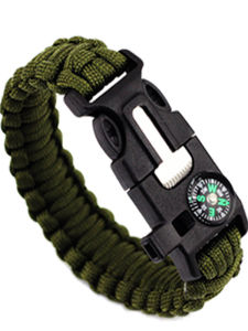 Warwolf 2 Same Outdoor Survival Escape Rescue Rope Bracelet Compass Carrying Strap Firestone Bracelet