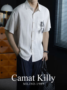 CAMAT KILLY | Áo Sơ Mi Nam Linen Tay Ngắn Phong Cách Ý Dáng Rộng Rải Cao Cấp