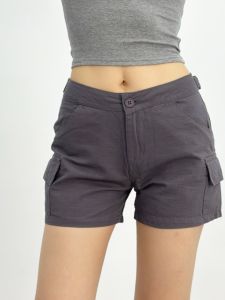 Low Waist American Workwear Shorts for Women Casual Straight Leg Pocketed Fitness Sports Pants Versatile Summer Style