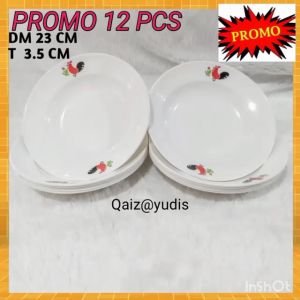 HARGA PROMO 12 PCS(1 lusin) PIRING AYAM JAGO PLASTIK MURAH CANTIK TEBAL TERBARU / PIRING PLASTIK