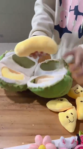 Oldlaiben Creative Durian Plushies Toy Soft Stuffed Toy Fruit Plush Pillow Stress Relieve Kids Toys Gifts
