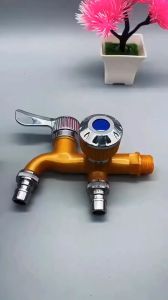 Vòi liền sen Vòi Nước 2 Đầu Ra Vòi Nước Đôi Chia 2 Đầu Van Cổng Xả Độc Lập Thông Minh