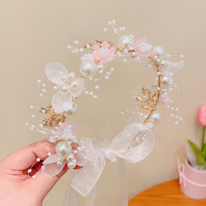 Glowing Childrens Flower Crown Princess Light up Fairy Dust Hair Clip Little Girl Birthday Photo Shoot Hairband Girls Headscarf