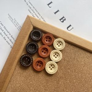 Retro Wooden Button Pin Cork Board Photo Wall Decor Large Head Pin Nails for Business Supplies Stationery Educational Culture
