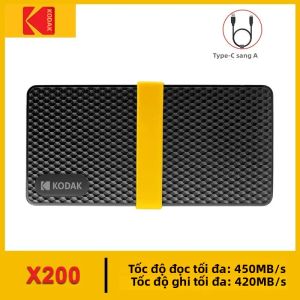 Ổ Cứng Di Động SSD Kodak X200 USB 3.1 Type C 2TB 1TB 512GB 256GB Cho PS4 Laptop Macbook PC - Ổ Cứng Thể Rắn Tốc Độ Cao