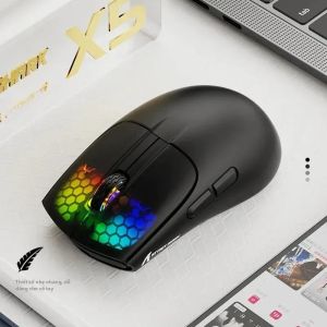 ATTACK SHARK | Chuột Chơi Game Không Dây Attack Shark X5 RGB 4000 DPI Ba Chế Độ Bluetooth 2.4G USB C Có Dây Cảm Biến PAW3212 Siêu Nhẹ 49G Dành Cho PC Mac Gamer