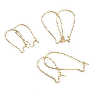 ตะขอเกี่ยวหูยาวหูกระต่ายทองเหลืองชุบทอง2-20ชิ้น/ถุง25-33มม. 14K สำหรับใส่เครื่องประดับทำเครื่องเพชรแฟชั่น DIY