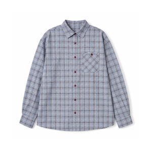 CHANT2nd | Loose and Slimming Korean Style Blue Plaid Shirt