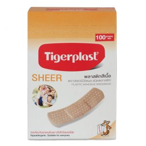 [Hộp 100 miếng] Băng keo cá nhân TigerPlast SHEER : Made in Thái Lan hàng xịn chất lượng dính chắc chắn