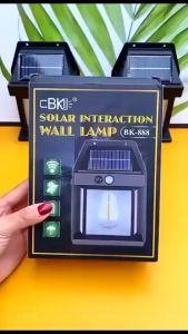 Đèn Năng Lượng Mặt Trời Cảm Biến Tự Động Chống Nước Gắn Tường Ngoài Trời Ánh Sắng Vàng 3 Chế Độ Sáng