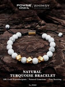 กำไลสีเทอร์ควอยซ์ธรรมชาติพลังอิออนปรับได้เครื่องประดับสำหรับทุกเพศชุบทอง18K สร้อยข้อมือเก๋ไก๋สไตล์โบฮีเมียนของขวัญวันเกิดสำหรับเธอของขวัญวันเกิดสำหรับเธอลูกปัดหินแบบมินิมอล