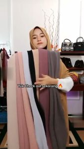 Hijab Pashmina Crinkle Airflow Jahit Tepi / Kerudung Phasmina Crinkle Premium