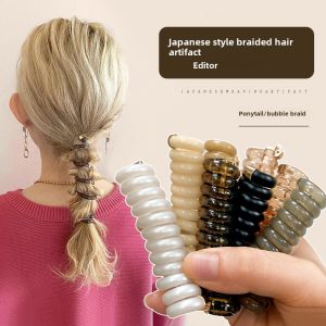 Ponytail Fixed Gadget Headband for Women Fashion Phone Line Hair Ring High Elasticity Durable Not Hurt Hair Tie Hair Rope Rubber Band